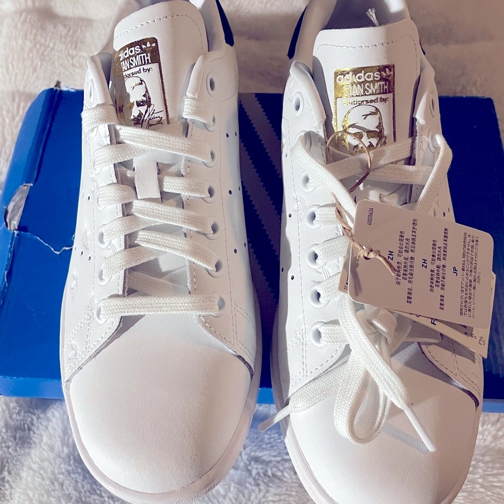 Adidas Women's Stan Smith White Leather Classic Shoes FZ6371 New in Box size 7.5 - Picture 8 of 16